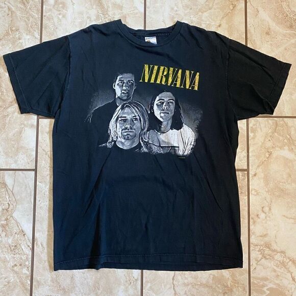 Bay Island Sportswear Men's Vintage 2005 Nirvana Band Tee Black XL NWOT - Picture 1 of 4